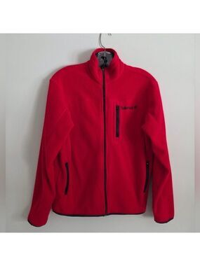 TIMBERLAND | Zip Up Fleece Sweatshirt Red Mens Sz S